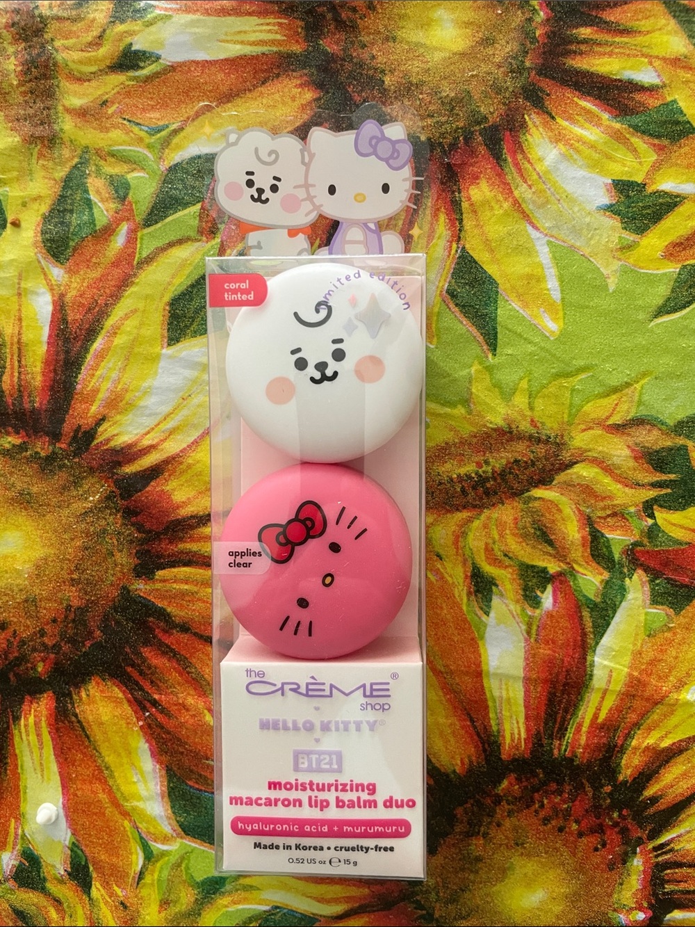 Hello Kitty & BT21 Pink and White Macaron Lip Balm Duo — The Crème Shop